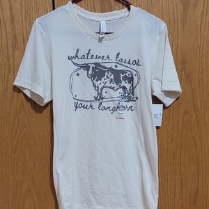 Bella Canvas Cream Tee with Gray Graphic